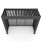 Grill King Outdoor BBQ Shelter Package – 6 Burner Charcoal BBQ Kitchen, Fridge & Sink + Freestanding Aluminium Louver Roof with LED Lighting & Privacy Blind