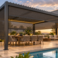 GazeboMate 4m × 5m Monument Aluminium Louvered Gazebo + Retractable Privacy Screen Combo