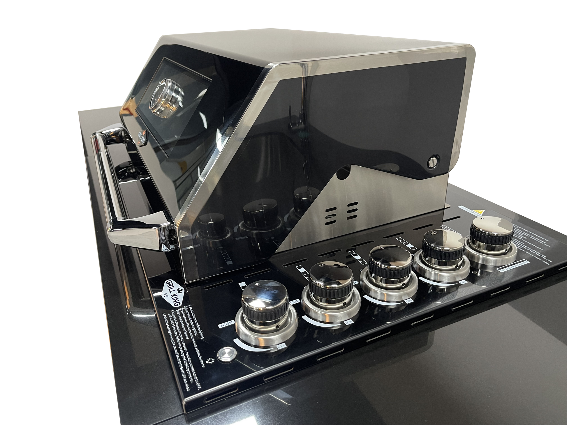 Grill King Signature Series Outdoor BBQ Kitchen Package | Black Stone, Aluminium Cabinet Finish Inc Grill King 6B Built-In BBQ + Rotisserie