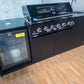 Grill King Signature Series 6 Burner Outdoor BBQ Kitchen Package – Black Stone Benchtop, Black Aluminium Cabinets, Built-In BBQ + Rotisserie