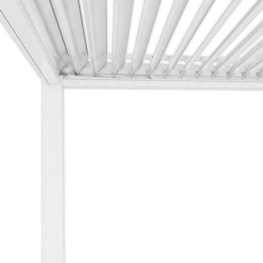 GazeboMate White 3.6M x 7.2M Semi Permanent Louvered Gazebo Aluminium Pergola Monument Heavy Duty Wind Resistant