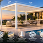 GazeboMate 4m × 5m White Aluminium Louvered Gazebo + Retractable Privacy Screen Combo