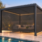 GazeboMate Aluminium Louvered Gazebo with Privacy Wall – Monument