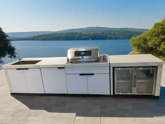 Floor Stock Grill King 4B Drop In BBQ Module inc Fridge, Sink, Storage Module, Castor Wheels, Rotisserie