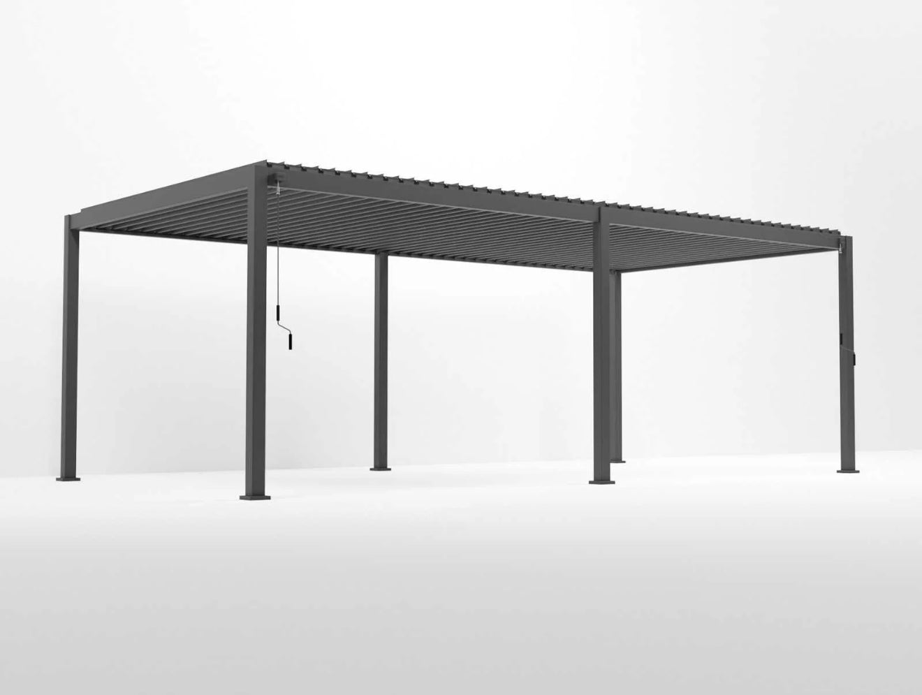 Wall Mounted 4M x 6M Semi Permanent Louvered Gazebo Monument Aluminium Heavy Duty Wind Resistant