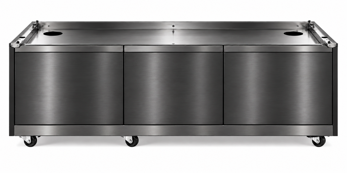Grill King Outdoor BBQ Cabinet Module | Kingsley Black Stainless Steel Finish Suits 4& 6 Burner Built In BBQs