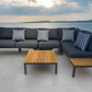 Outdoor Havana Package In Black - Outdoor Aluminum & Acacia Modular Corner Lounge Black Aluminium with Black Fabric