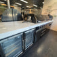 Floor Stock Element Twin-Hood Outdoor BBQ Kitchen with Kamado Smoker, Fridge, Sink, Rotisserie