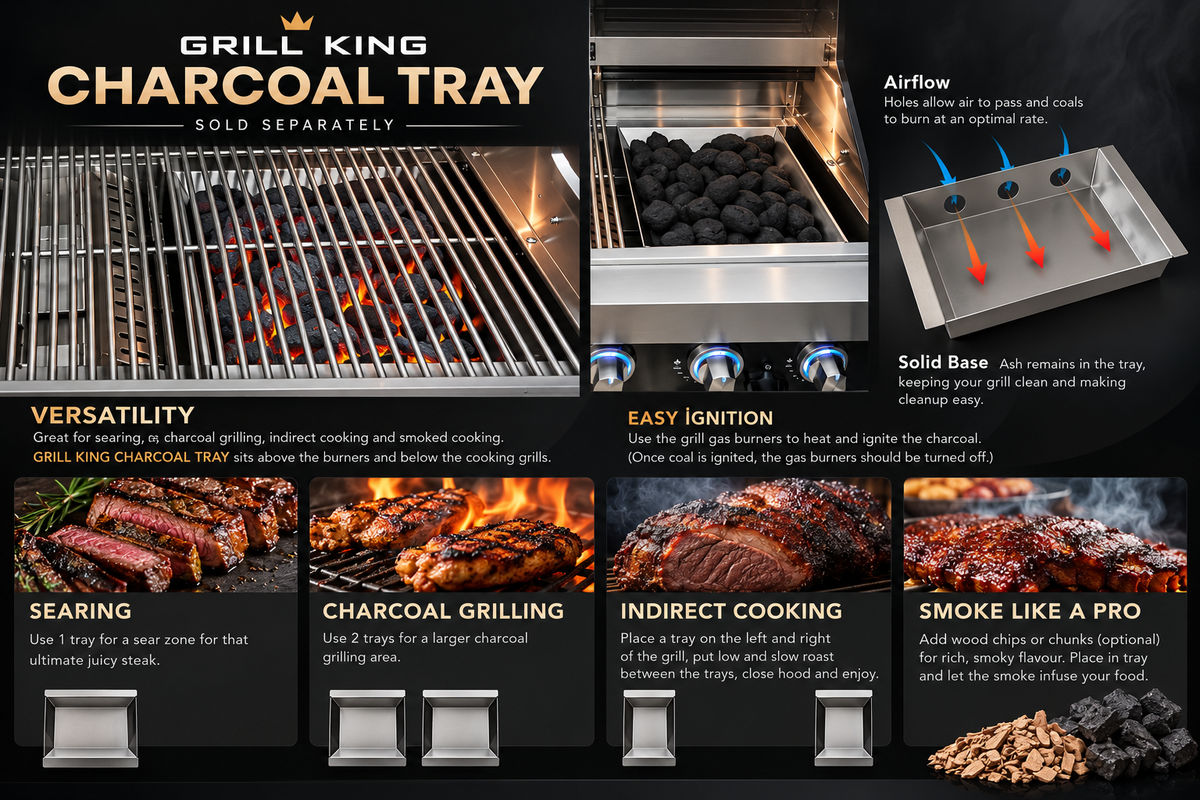 Grill King Stainless Steel Charcoal Tray