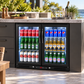 Bar Fridge King 208L Double Door Bar Fridge – Black Stainless Steel, Triple-Glazed Glass & Digital Temperature Control