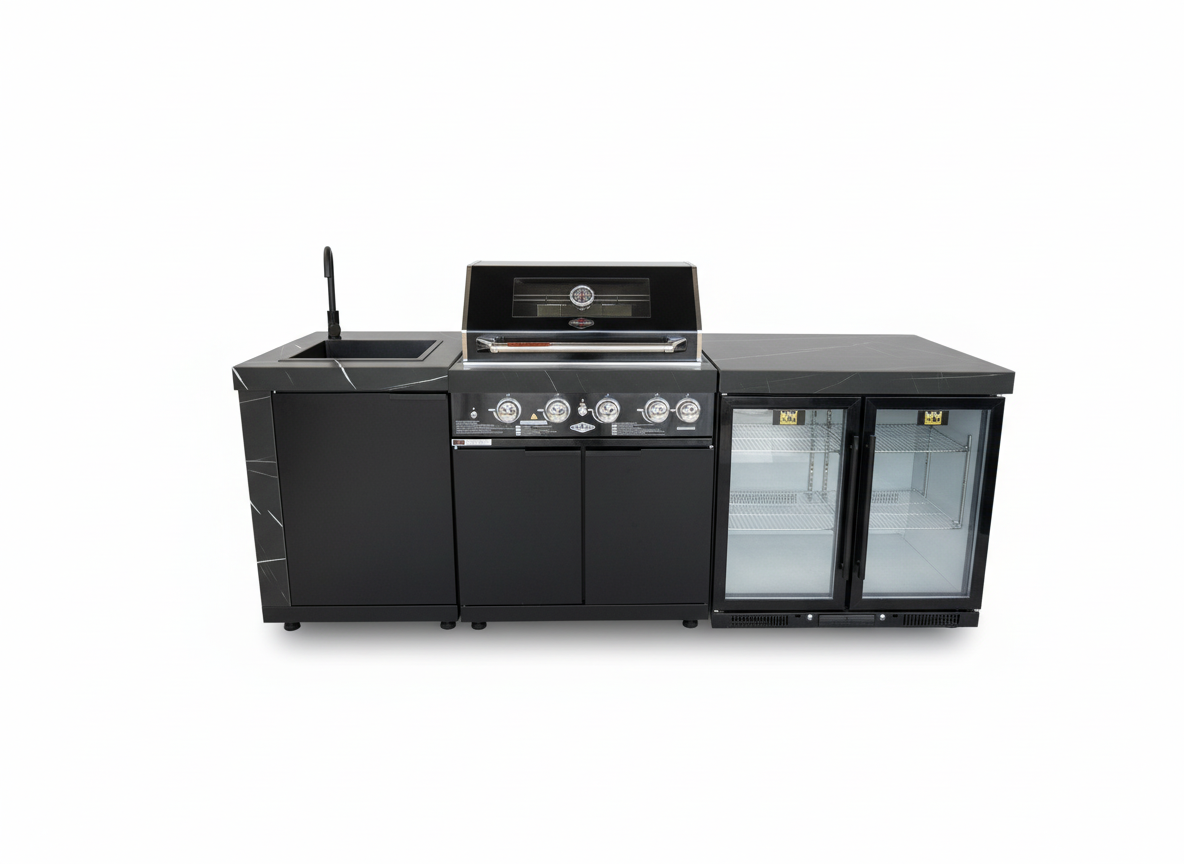 Floor Stock Rockpool 4B BBQ Kitchen + Sink + 208L Bar Fridge