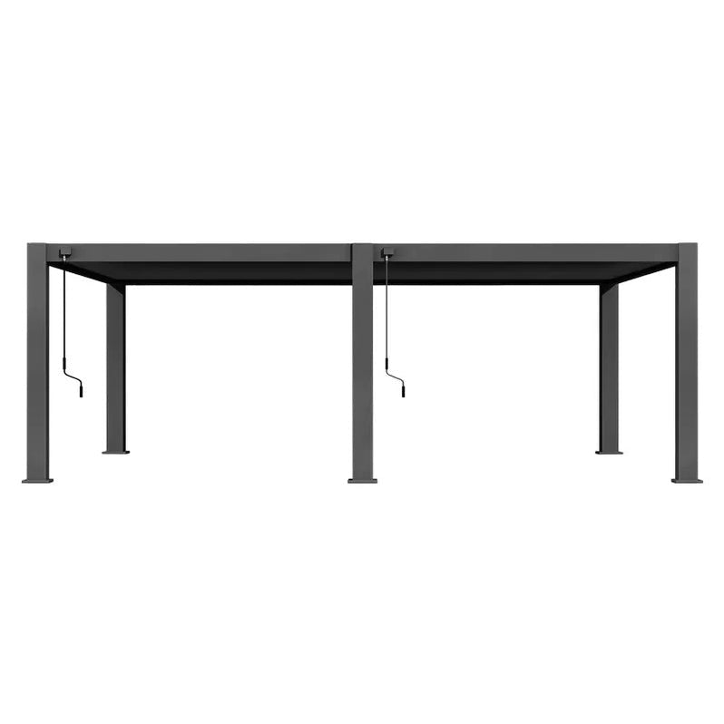 Wall Mounted 4M x 6M Semi Permanent Louvered Gazebo Monument Aluminium Heavy Duty Wind Resistant