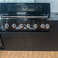 Grill King Signature Series 6 Burner Outdoor BBQ Kitchen Package – Black Stone Benchtop, Black Aluminium Cabinets, Built-In BBQ + Rotisserie