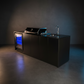 Grill King Signature Series Outdoor BBQ Kitchen – 4 Burner Drop-In | Rockpool Black Stone Benchtop & Black Aluminium Cabinets