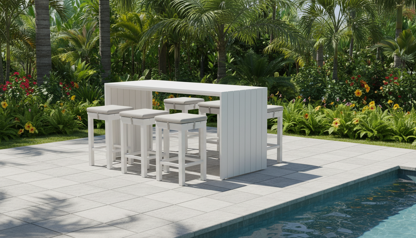 Niagra 7-Piece Outdoor Bar Set Aluminium WHITE