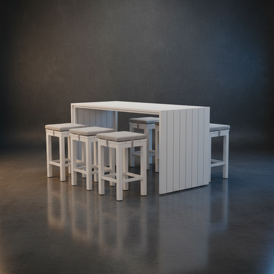 Niagra 7-Piece Outdoor Bar Set Aluminium WHITE