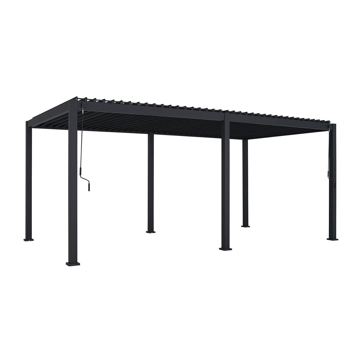 GazeboMate Monument 3.6M x 7.2M Semi Permanent Louvered Gazebo Aluminium Pergola Monument Heavy Duty Wind Resistant