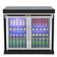 Kingsley 4 Burner Black 304 SS BBQ Kitchen + 2DR Fridge & 1DR Cupboard