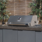 6-Burner Teppanyaki Outdoor BBQ Kitchen, Sintered Stone Benchtop and Cabinetry