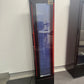 Floorstock Tropical Rated Triple Glazed 135L Commercial Skinny Upright Bar Fridge - Single Door, Black Stainless Steel, Red LED Lighting for Wine & Beverages