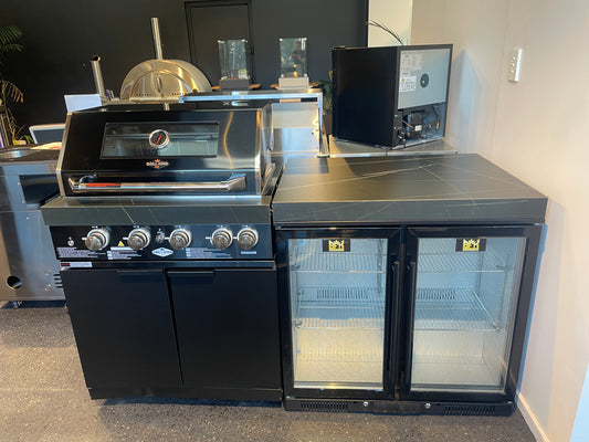 Floor Stock Rockpool Black 4B Outdoor BBQ Kitchen inc Sintered Stone Benchtop & Aluminium Cabinetry