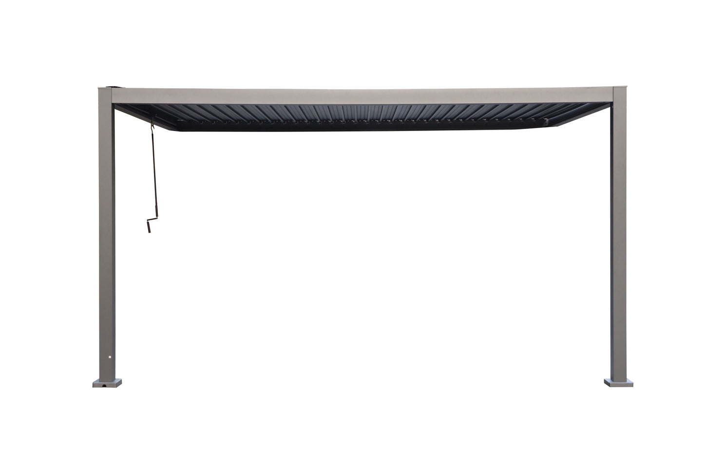 Wall Mounted 4x4M Semi Permanent Louvered Gazebo Aluminium Pergola White Heavy Duty Wind Resistant