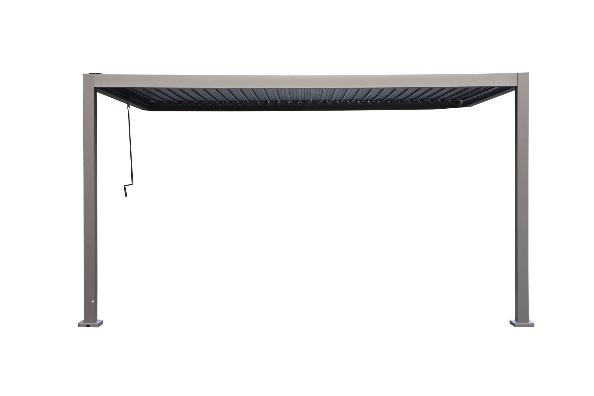 Wall Mounted 4x4M Semi Permanent Louvered Gazebo Aluminium Pergola White Heavy Duty Wind Resistant