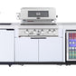 4B Built In BBQ Package in Rockpool White Inc Fridge, Sink, Height Adjustable Legs, Castors, Rear Infrared Burner