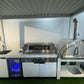 Floor Stock Rockpool White 6B BBQ Kitchen with Sink & Fridge Combo