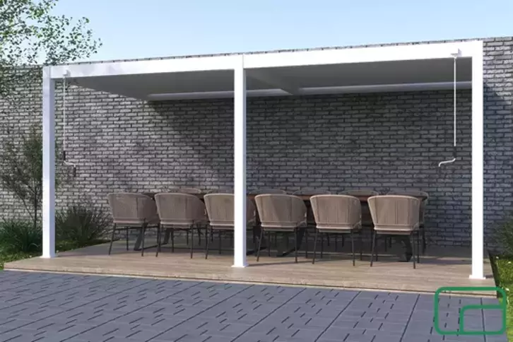 Wall Mounted Monument 3M x 6M Semi Permanent Louvered Gazebo Aluminium Pergola Monument Heavy Duty Wind Resistant