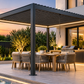 GazeboMate 4m × 5m Monument Aluminium Louvered Gazebo + Retractable Privacy Screen Combo
