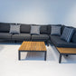 Outdoor Havana Package In Black - Outdoor Aluminum & Acacia Modular Corner Lounge Black Aluminium with Black Fabric