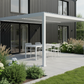 Wall Mounted 4x4M Semi Permanent Louvered Gazebo Aluminium Pergola White Heavy Duty Wind Resistant