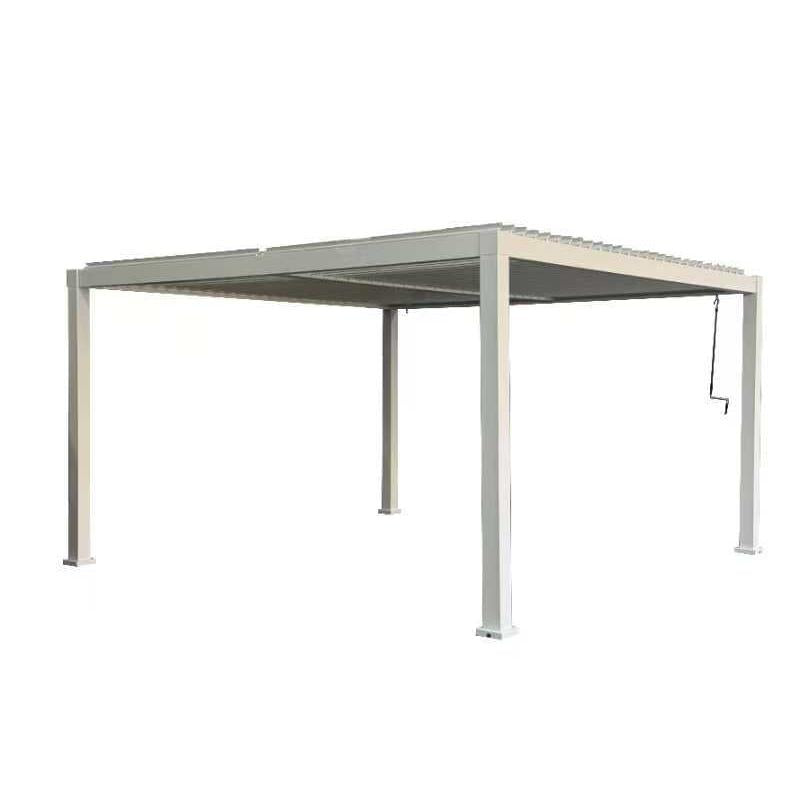 GazeboMate Combo: 4M x 4M White Aluminium Louvered Gazebo + Retractable Privacy Screen (Copy)