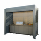 Grill King Outdoor BBQ Shelter Package – 3.1M BBQ 6 Burner Drop In BBQ Kitchen + Freestanding Aluminium Louver Roof with LED Lighting & Privacy Blind