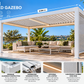 GazeboMate 4m × 5m White Aluminium Louvered Gazebo + Retractable Privacy Screen Combo