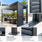 GazeboMate 3m Aluminium Louvered Pergola + Sliding Shutter Wall Combo – Monument
