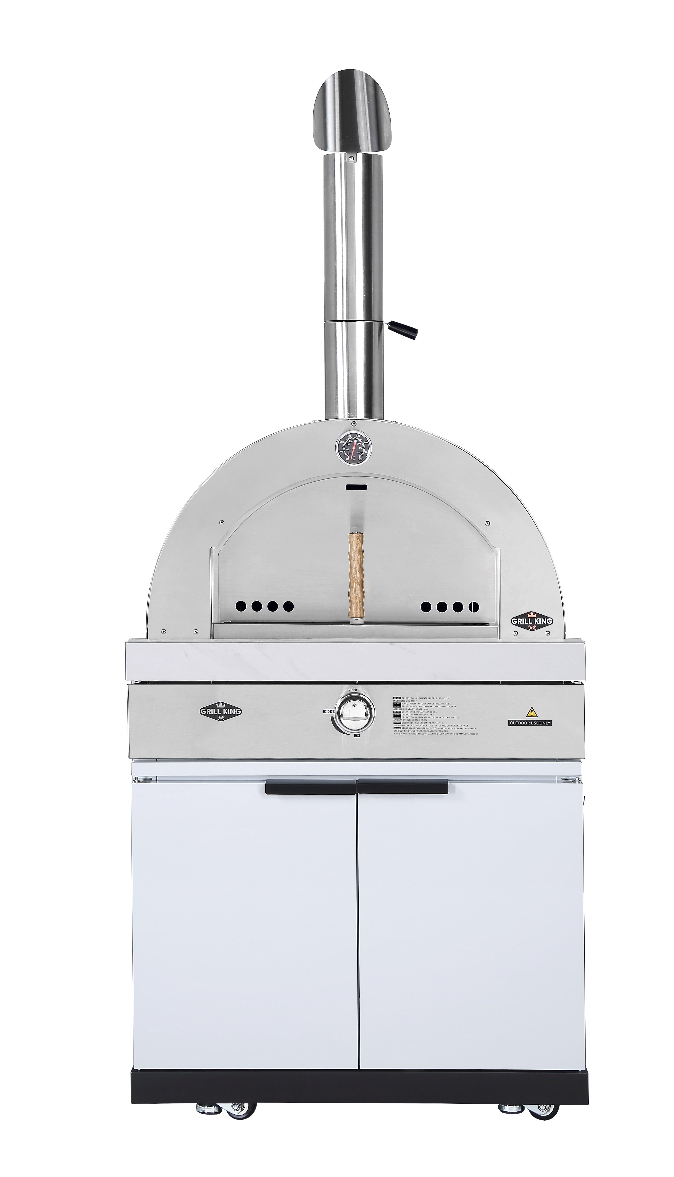 22” Gas Pizza Oven Module: Rockpool White Inc Pizza Oven, Trolley, Cab ...