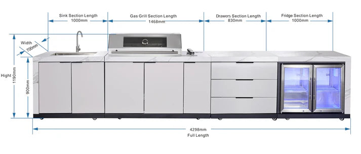 Rockpool White RHS 2 Door Fridge Module | Suits Rockpool Drop in BBQ Kitchen
