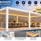 GazeboMate 3m × 6m Monument Aluminium Louvered Gazebo – Adjustable Roof Pergola