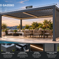 GazeboMate 4m × 5m Monument Aluminium Louvered Gazebo + Retractable Privacy Screen Combo