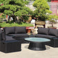 KABUL HALF MOON SOFA SET Aluminium Outdoor Lounge Setting — Black or White