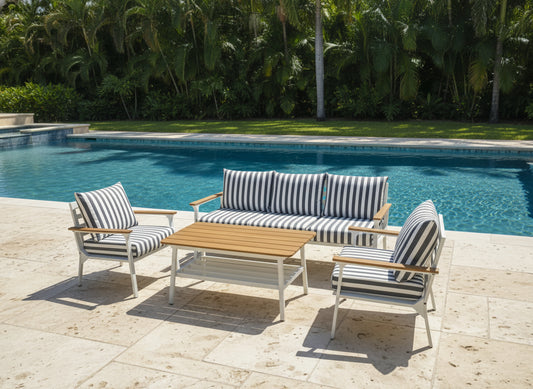 Zurich 4-Piece Aluminium Outdoor Lounge Setting — Hampton