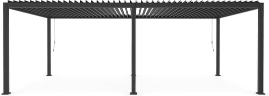 GazeboMate Monument 3.6M x 7.2M Semi Permanent Louvered Gazebo Aluminium Pergola Monument Heavy Duty Wind Resistant