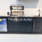Floor Stock Rockpool Black 4B + Wok: Designer Black Outdoor BBQ Kitchen Package inc Fridge & Sink