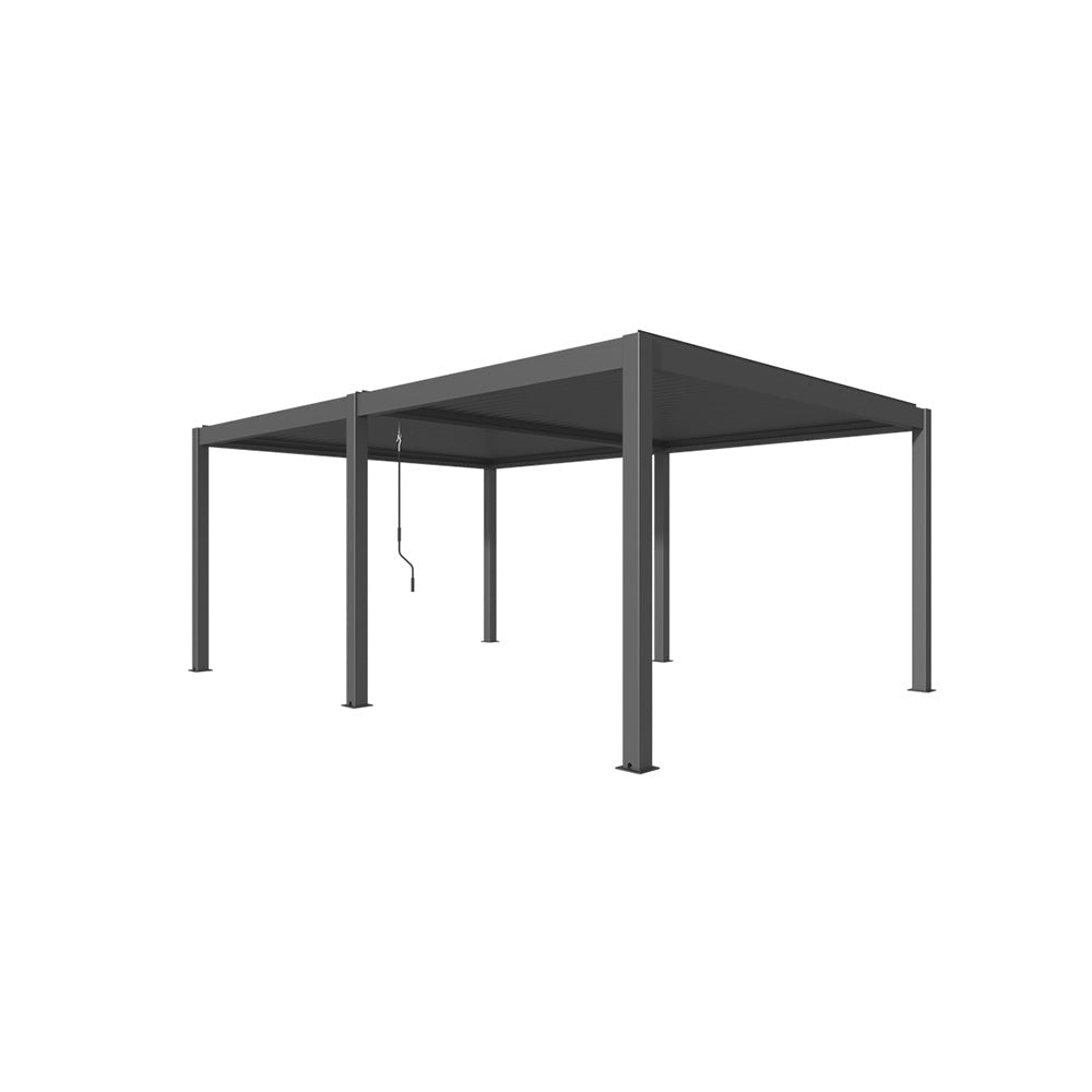 Wall Mounted 4M x 6M Semi Permanent Louvered Gazebo Monument Aluminium Heavy Duty Wind Resistant