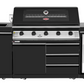 Black Stainless Steel BBQ Kitchen Suits Beef Eater 5 Burner 1200, Fridge And Sink Outdoor BBQ Kitchen Package