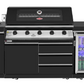Black Stainless Steel BBQ Kitchen Suits Beef Eater 5 Burner 1200, Fridge And Sink Outdoor BBQ Kitchen Package