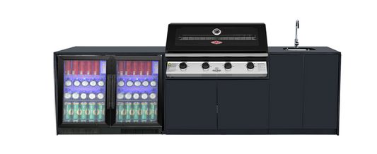Grill King Signature Series To Suit 4 Burner Beefeater 1200, 2DR Fridge And Sink Outdoor BBQ Kitchen Package