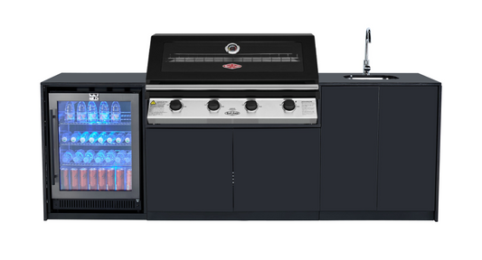 Grill King Signature Series To Suit 4 Burner Beefeater 1200, Fridge And Sink Outdoor BBQ Kitchen Package